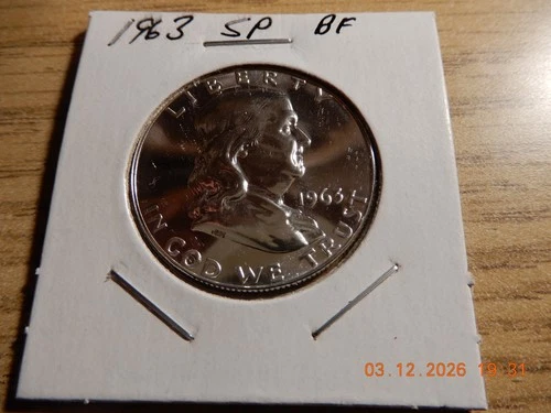 1963 Proof FRANKLIN HALF DOLLAR 90% SILVER RAW COIN UNC.