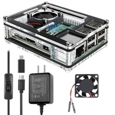 Raspberry Pi 3 B Case Only with Fan Cooling 3B Case 3 Pcs Heat-Sinks 5V