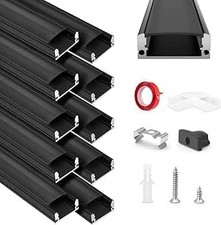 HOMMAND LED Profil 10 Packungen 1m U-Form 10m K mit Diffusor Aluminiumprofil