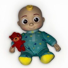 JJ Cocomelon Doll Bedtime Musical/Talking Plush Toy with Red Teddy Bear 12.5"