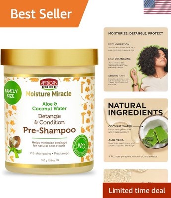 Coconut & Aloe Hydrating Detangler - Moisture Miracle Pre-Shampoo, 18 fl oz