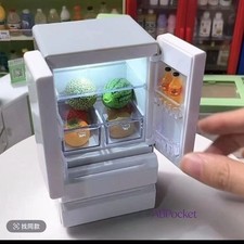 1:12 Scale Dollhouse Miniatures Furniture Fridge Kitchen Light Retro Restaurant