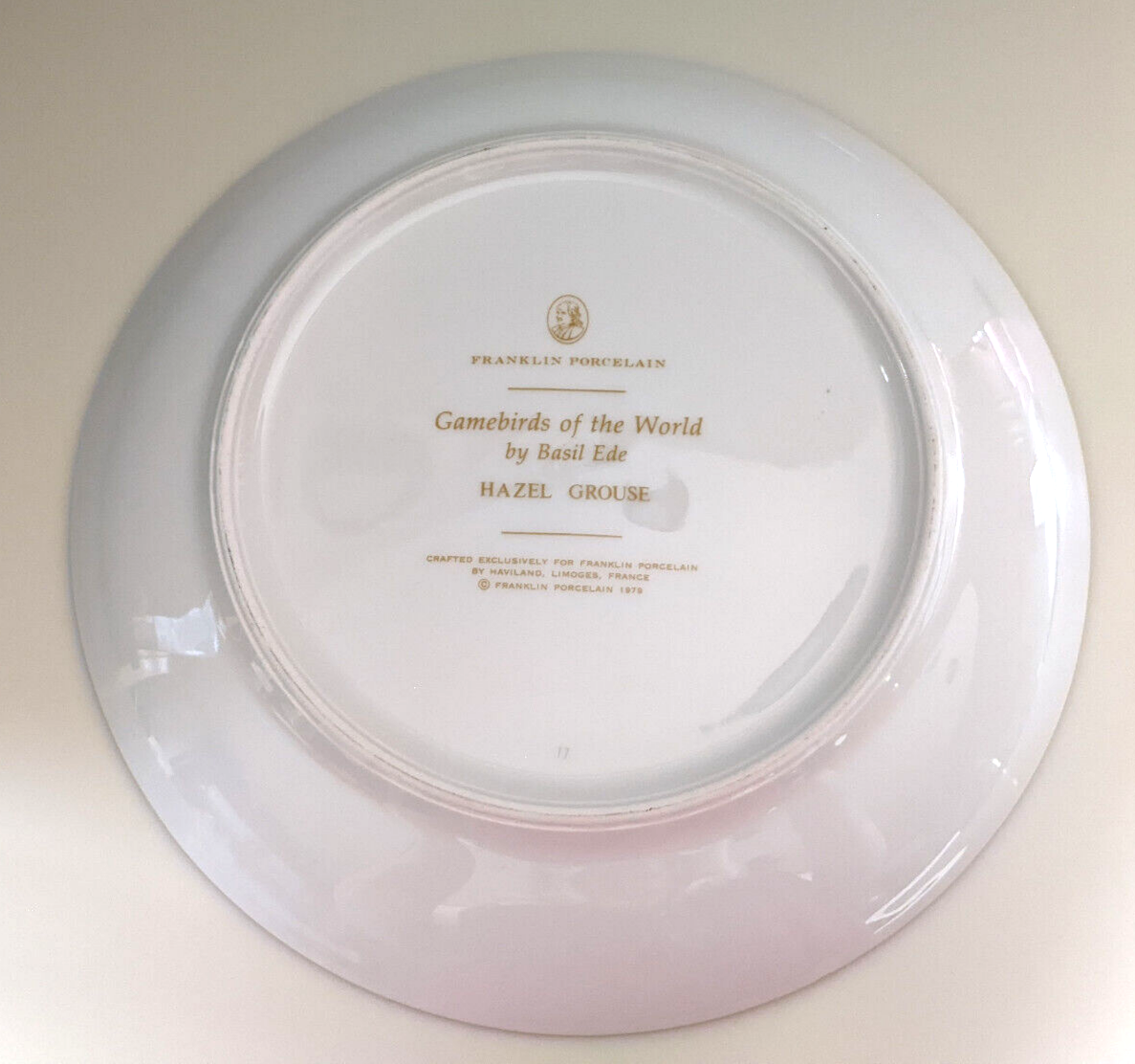 Franklin Porcelain - GAMEBIRDS OF THE WORLD BY BASIL EDE - Hazel