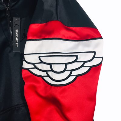 Nike Air Jordan Classic Wings Quarter Zip Jacket Mens Black / Red
