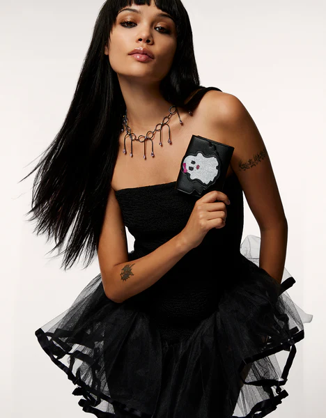 ★Betsey Johnson★ハロウィン新作★KITSCH パンプキン★財布 Betsey Johnson Kitsch Black Ghouls Bifold Wallet Ghost New
