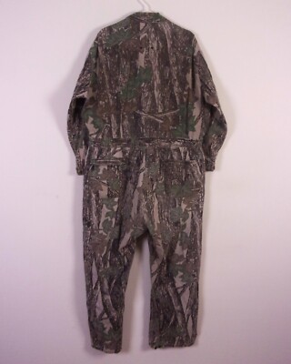 vintage 80s Trebark Camo Camouflage Coveralls Hunting Rip Stop