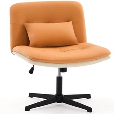 Office Chair Armless Criss Cross Mid-Back Ergonomic Computer Chair No Wheels