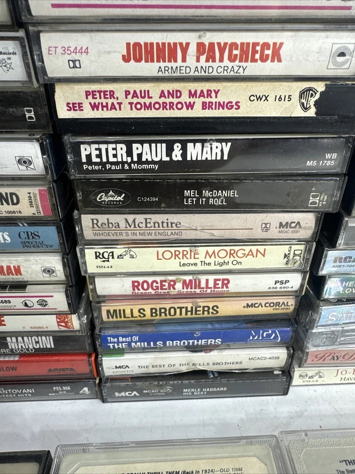 Lot Of 90 Vtg Cassette Tapes 70s-80S Classic Country Music, Untested Farm aid - Image 4 of 4