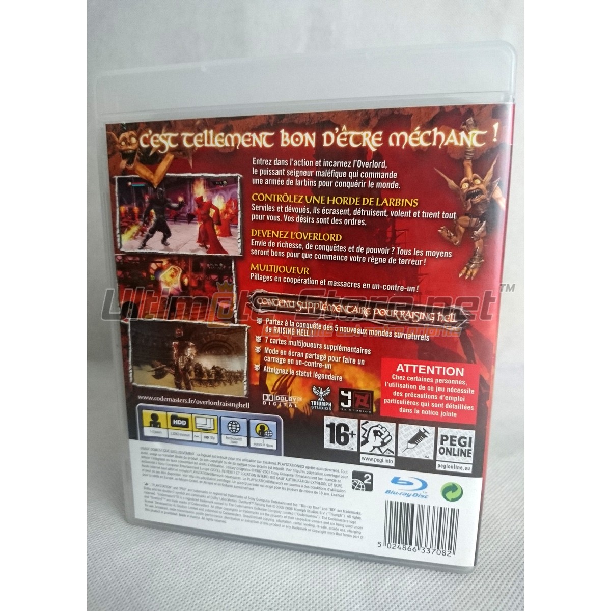 Jeu PS3 Overlord Raising Hell - Bon état, Boîte Sans Notices