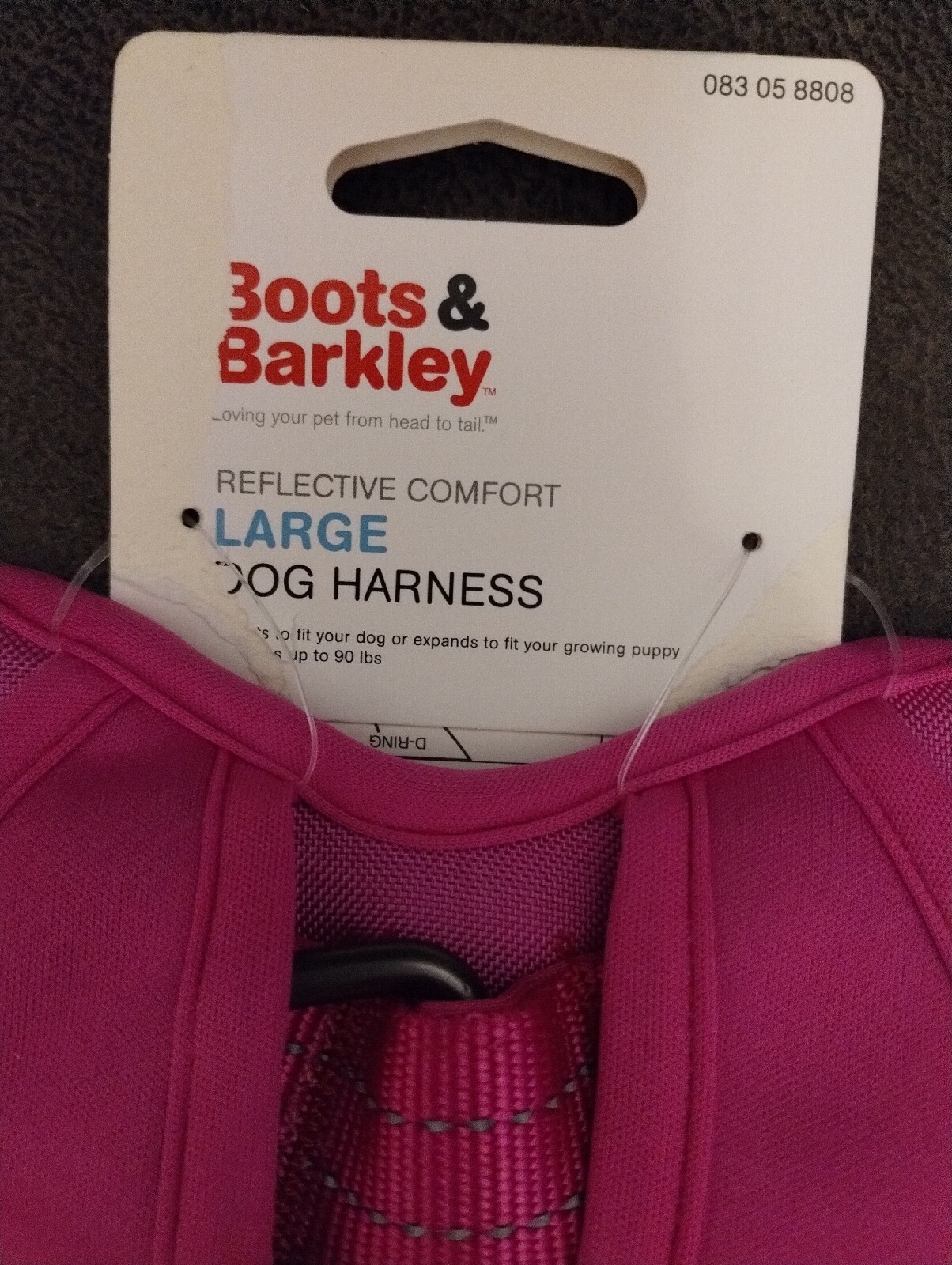 Boots & Barkley Reflective Comfort Large Dog Harness Pink New With tags