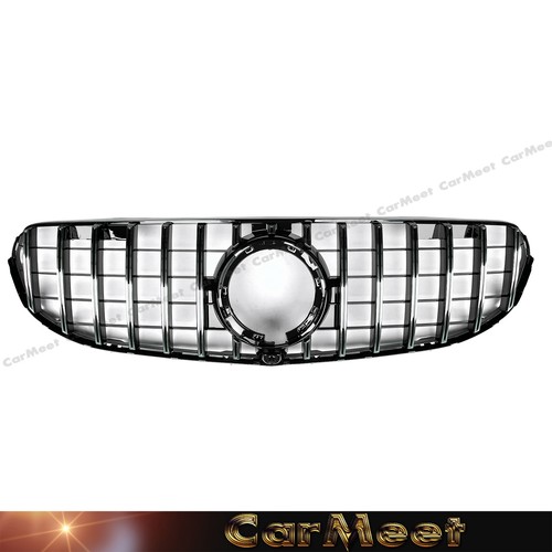 FIT 2020 2021 2022 BZ W253 X253 GLC MODELS GT TYPE CHROME BLACK FRAME GRILLE - Picture 3 of 6