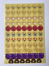 Emoji Stickers Single Sheet Crying Poop Purple Demon Angry Blush Laugh Love New