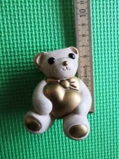 Thun orso orsetto teddy  bianco cuore oro vintage bollino tondo schiena rovinata