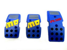 Momo Style Blue R3000 Aluminium Non Slip Gas Brake Pedal Pad Manual Car 3 Pcs