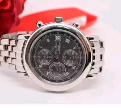 Lucien Piccard Men's Watch Chronograph Charcoal Dial Tachymeter