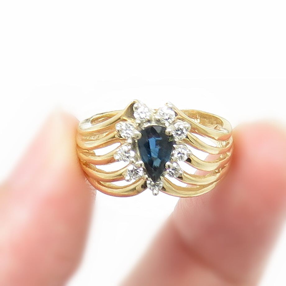 NYJEWEL 14k Yellow Gold 1ct Sapphire & Diamond Ri… - image 6