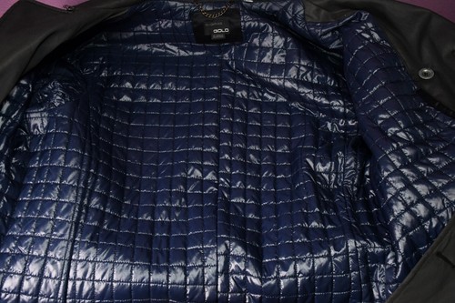 Energie Gold Black Trench Coat Jacket Men's size XL - Picture 11 of 12