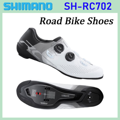Shimano SH RC702 Vent Carbon SH-RC702 Road Bike Lock Shoes Cycling Black White - Picture 1 of 12