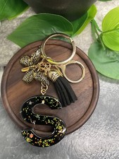 3.5" Handmade Resin Pendant Initial Keychain S Tassel New Free Ship A3030