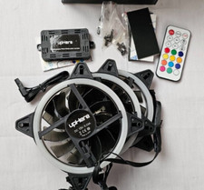 upHere 120mm RGB Case Fan Fan,Quiet Edition High Airflow LED BLACK 3-PACK