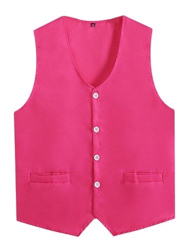 Unisex Kid Volunteer Activity Vest Button Up Waistcoat Uniform Sleeveless Jacket - Picture 86 of 119
