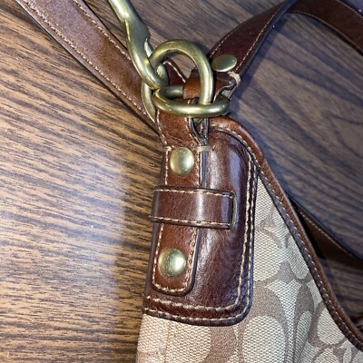 Coach No. K0868-13193 Heritage Striped Brown Hobo Shoulder Bag | eBay