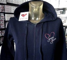 Sweet Years Women's Cotton Sweatshirt with Rhinestone Logo, Pockets and Hood art 22216