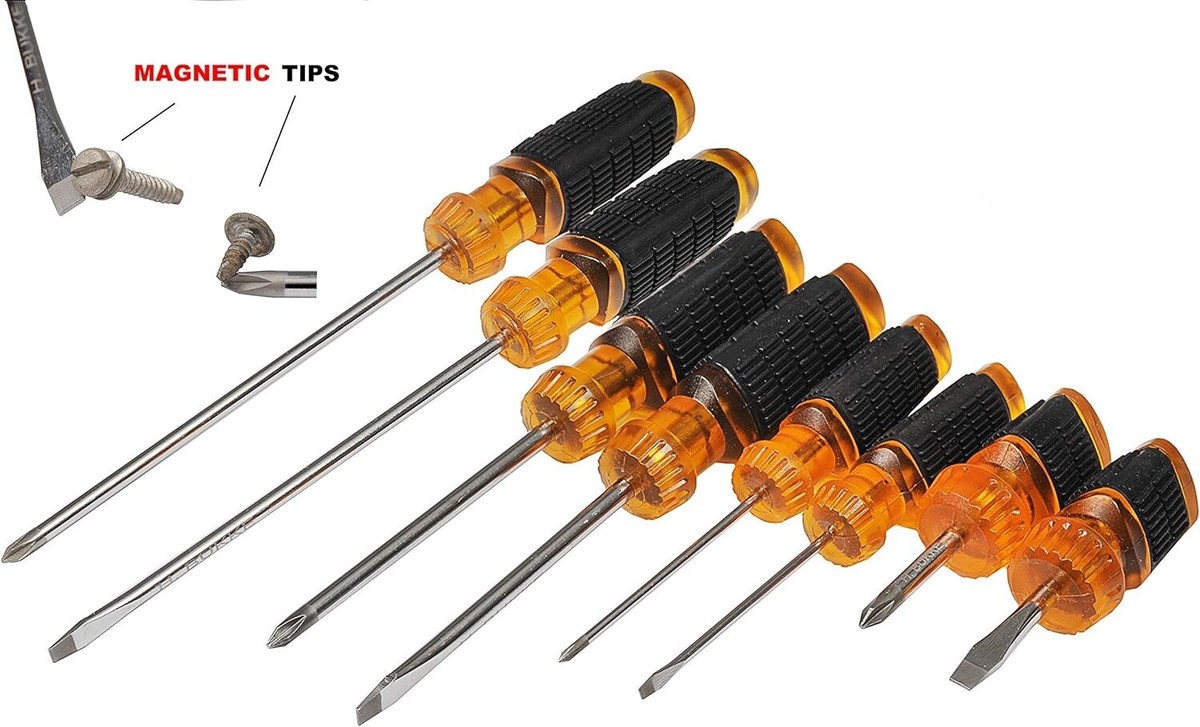 8-Piece Precision Screwdriver Set With Magnetic Tips - Phillips & Slotted Professional Tools With Comfort Grip