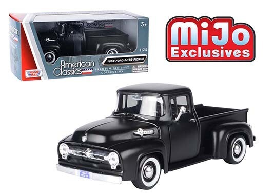 モーターマックス AC1/24 1956 F-100 MATTE BLACK MOTORMAX 1956 FORD F-100 PICK UP 1/24 w WHITE WALL TIRES MATTE