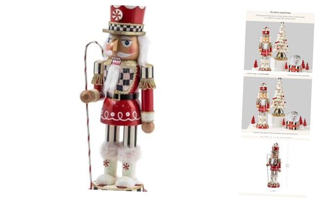 Decorative Nutcracker Figurine, Wooden Nutcracker Christmas Home Peppermint