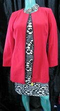 Joanna Hope Red Long Sleeve Zip Up Jacket Uk 16 Nwt & David Emanuel B&w Dress