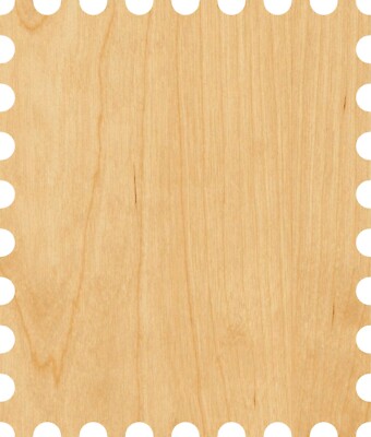 Postage Stamp  Laser Cut Out Wood Shape Craft Supply - Woodcraft Cutout