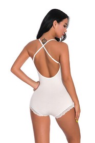 Valentine Sexy-Lingerie Womens Lace White One Piece Underwear Sleepwear Bodysuit