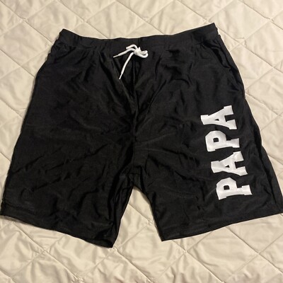 Pat Pat Papa Bathing Suit Black Mens Sz L NWT