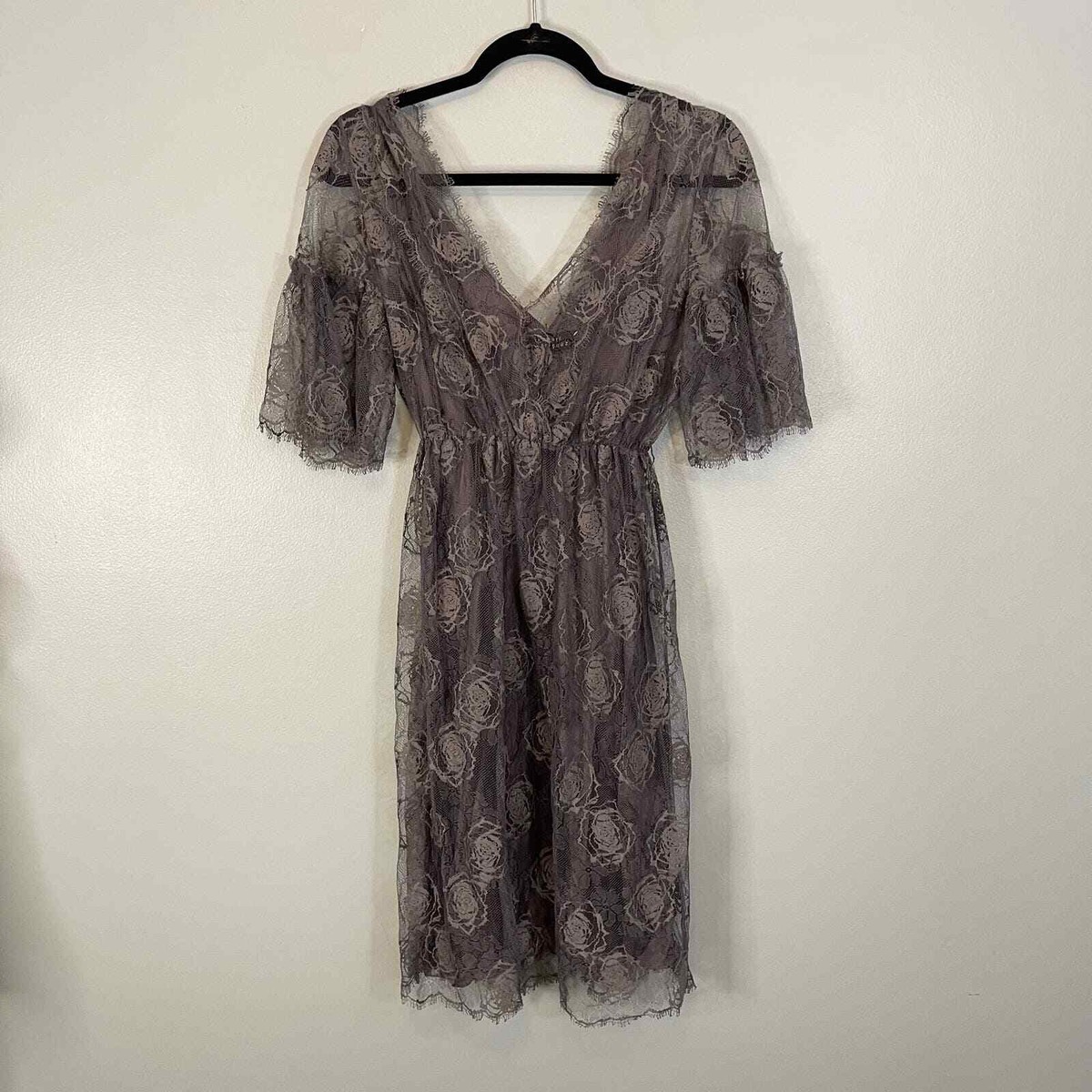 ROBERT RODRIGUEZ Lace Dress Womens M Lined Silk Mini Granite Emerald Green  USA | eBay