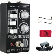 Death by Audio Space Bender Chorus Modulator Pedal, Power Supply, Cables & Cloth
