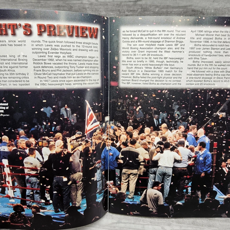 Lennox Lewis vs Francois Botha Boxing Program Onsite July 15 2000 - Image 3 of 4