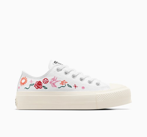 Converse Chuck Taylor AS Summer Embroidery Platform Shoe, A10822C Multi Sizes Wh - Picture 2 of 20