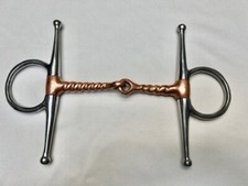 Full Cheek Stainless and Copper Mouth Corkscrew Snaffle Bit 5" Mouth