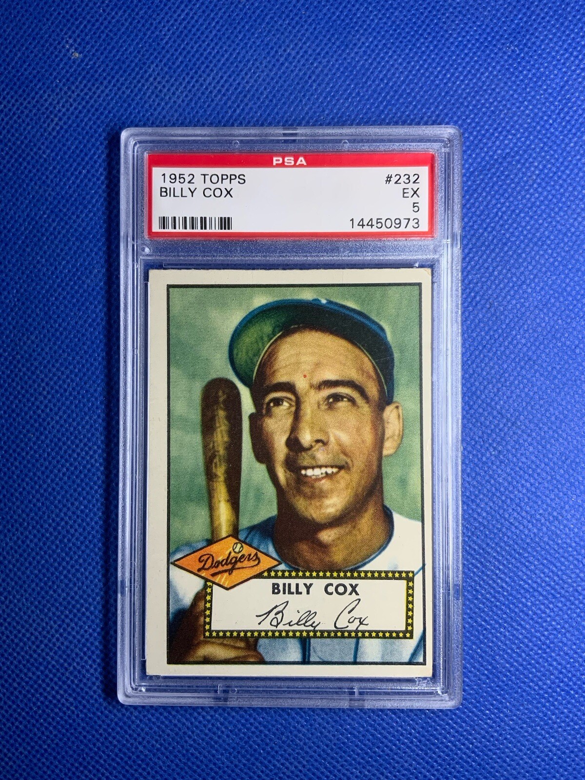 1952 Topps Billy Cox #232 - Brooklyn Dodgers - PSA 5 EX