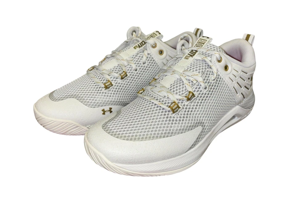 Zapato de voleibol Under Armour para mujer HOVR Block City blanco 3023709 103 Foto 3 de 4