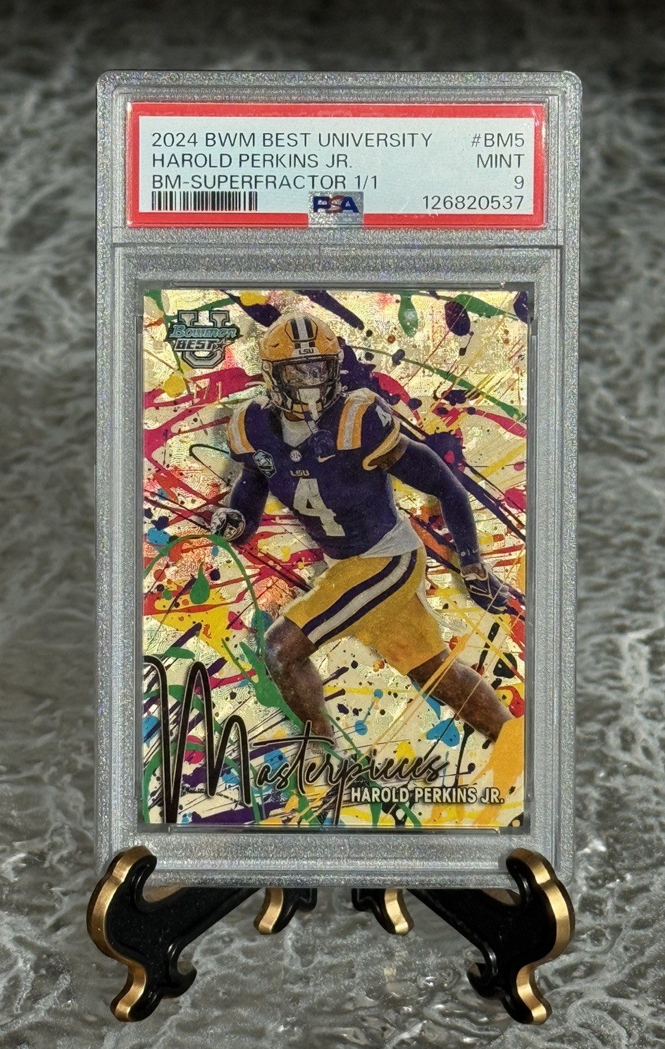 1/1 Harold Perkins JR Superfractor Bowman’s Best University - Graded ONE of ONE