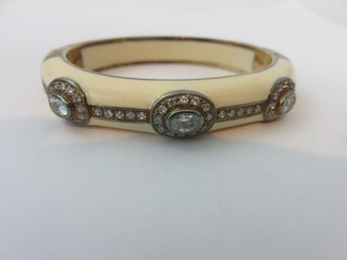 Andrew Hamilton Crawford Ivory Hinged Cuff/Bangle Sterling Silver AHC Size S