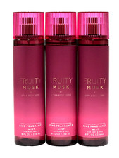 3 BATH  BODY WORKS FRUITY MUSK WOMEN BODY MIST FINE FRAGRANCE SPRAY 8 FL OZ NEW