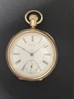 Antique 55mm 1882 Longines 21LS Lever Set Pocket Watch 14k Gold Filled Running!