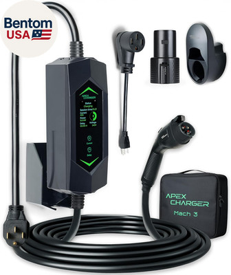 MACH 3 Fast 40 Amp Level 1&2 Portable EV Charger, Electric Vehicle Charging Stat