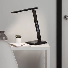 Table Lamp Desk Integrated LED Black Matt Dimmable Adjustable Height Modern