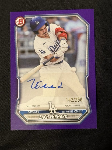 Zach Ehrhard 2026 Bowman Purple Paper Auto /250 Dodgers #BPA-ZE