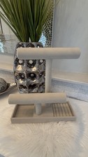Necklace Bracelet Ring Holder Organizer with Tray 2 Tier Jewelry Display Stand