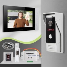 HOMSECUR HD Video Doorphone Intercom Door Bell Monitoring Security Strike Lock